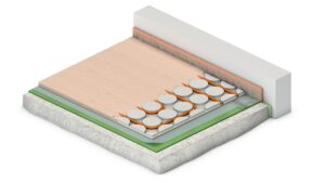 Technea droogbouw vloerverwarming met houtvezel isolatie voor geluidsdemping - Variotherm - Variokomp