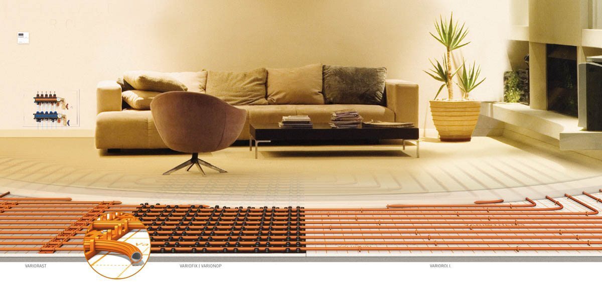 Zandcement vloerverwarming