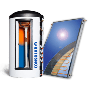 Zonneboilerset vlakkeplaat zonnecollectoren