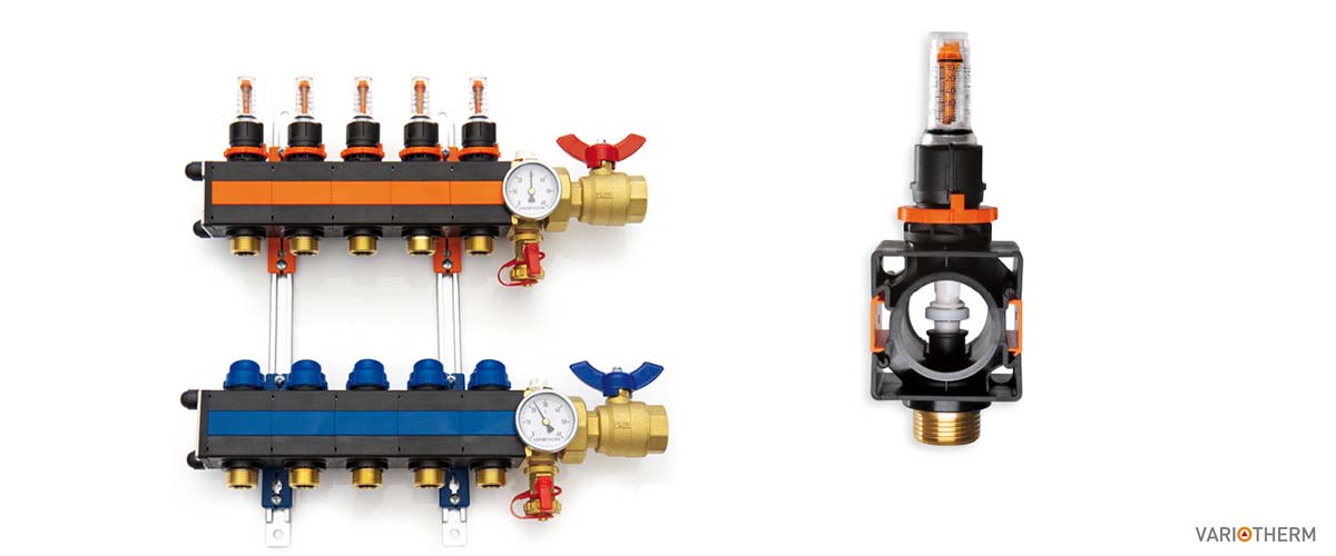 Variotherm vloerverwarming verdeler zonder pomp