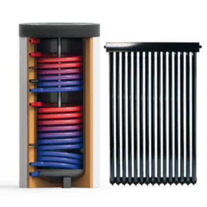 Zonneboilerset met tapwaterboiler en heatpipe zonnecollector