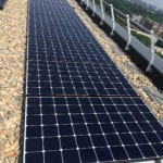 Zuid opstelling zonnepanelen op woontoren flat hoogbouw