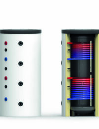 EPS-2W buffervat warmtepomp met twee zonthermische warmtewisselaar - Technea