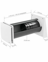 Afmetingen iV14-Zero - Decentrale ventilatie met wtw - Technea