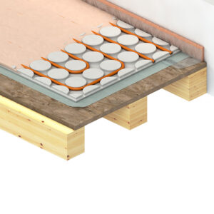 Technea droogbouw vloerverwarming op houten vloer